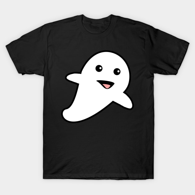 Cute Ghost Drawing for a Fun Halloween T-Shirt by McNutt